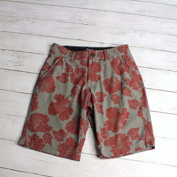 Trunks Multi Functional Boy's Shorts Size M Gray Floral Casual Swim - Picture 2 of 6